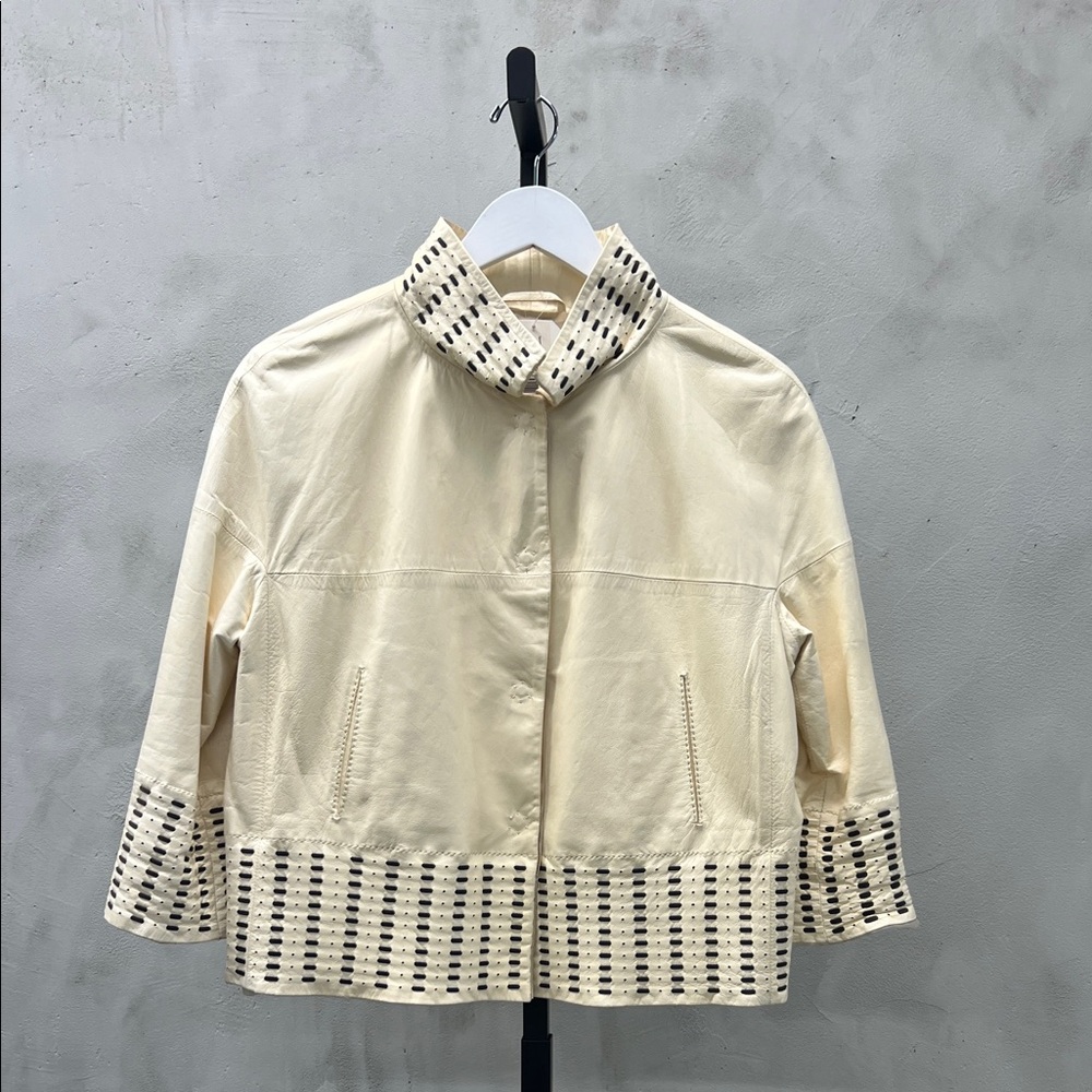 Cream Jacket with Black Accents
